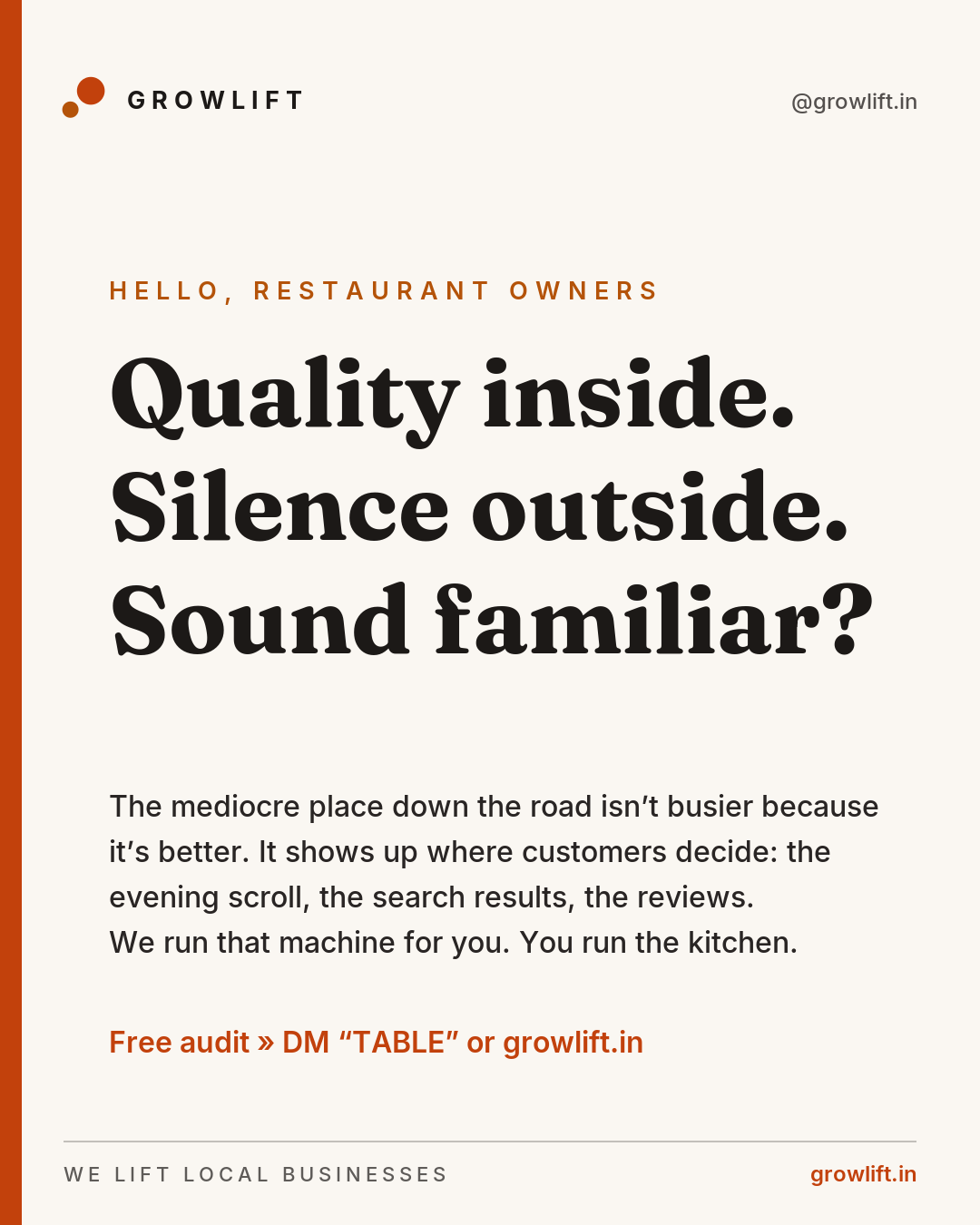 Quality inside, silence outside