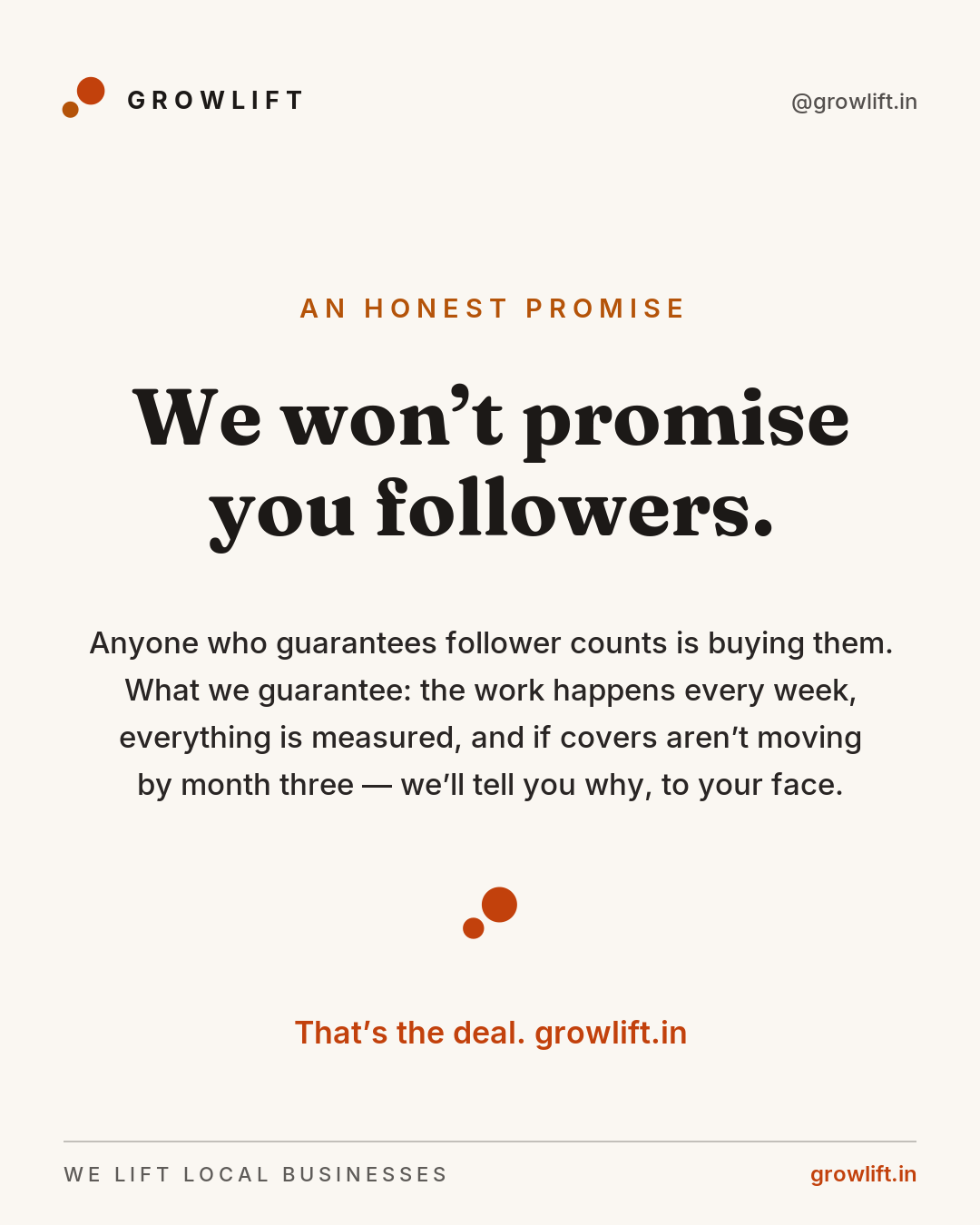 No follower promises