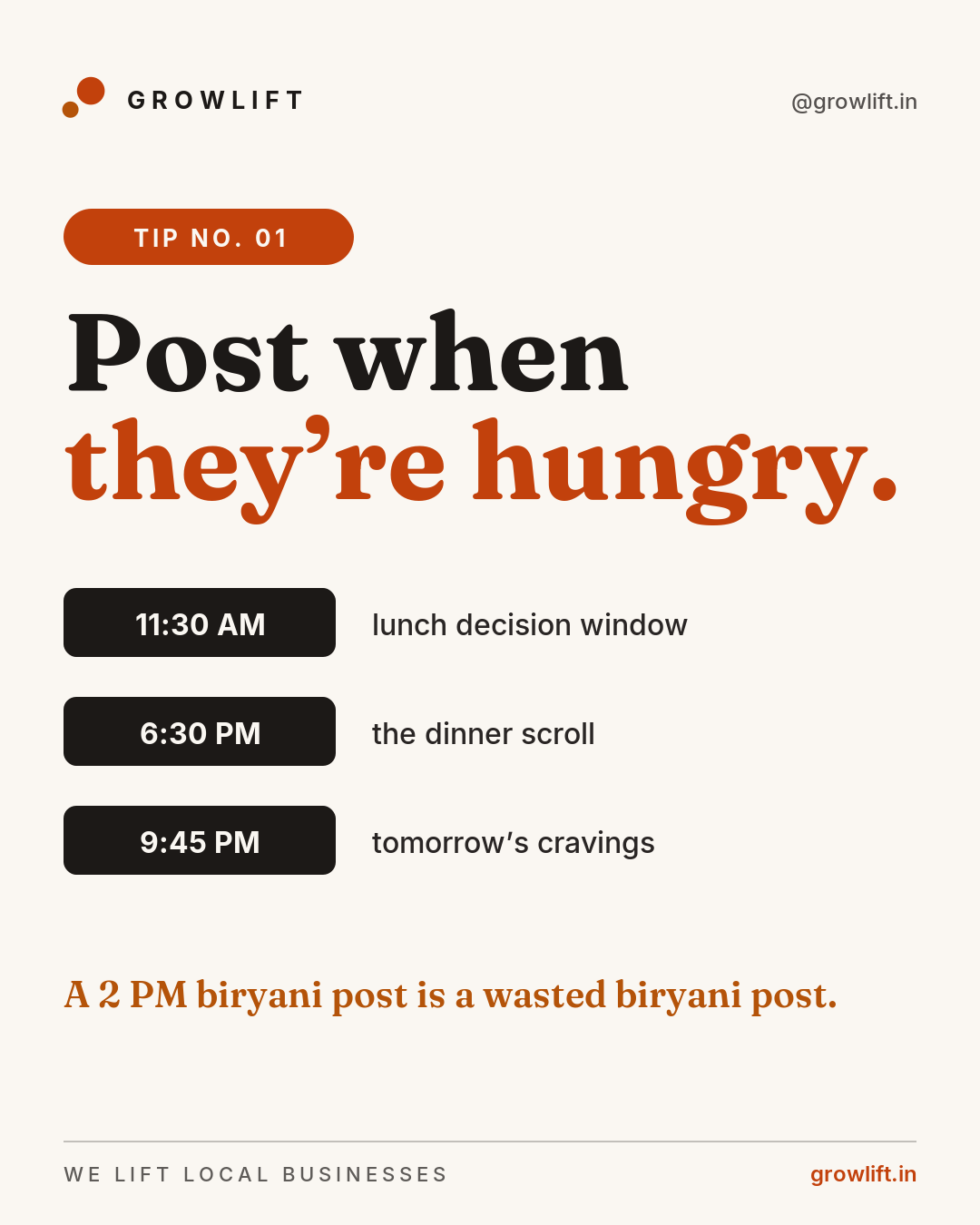 Post when they're hungry