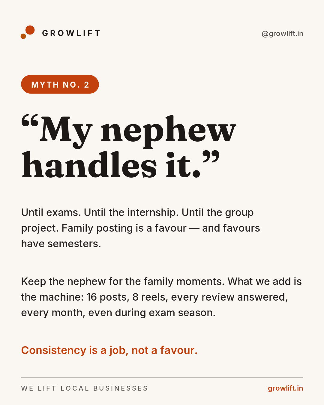Myth: my nephew handles it