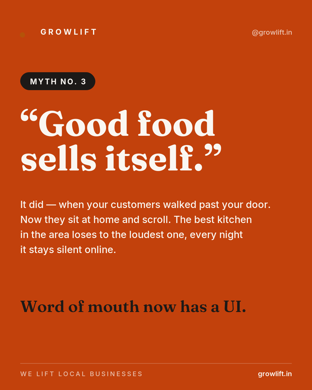 Myth: good food sells itself