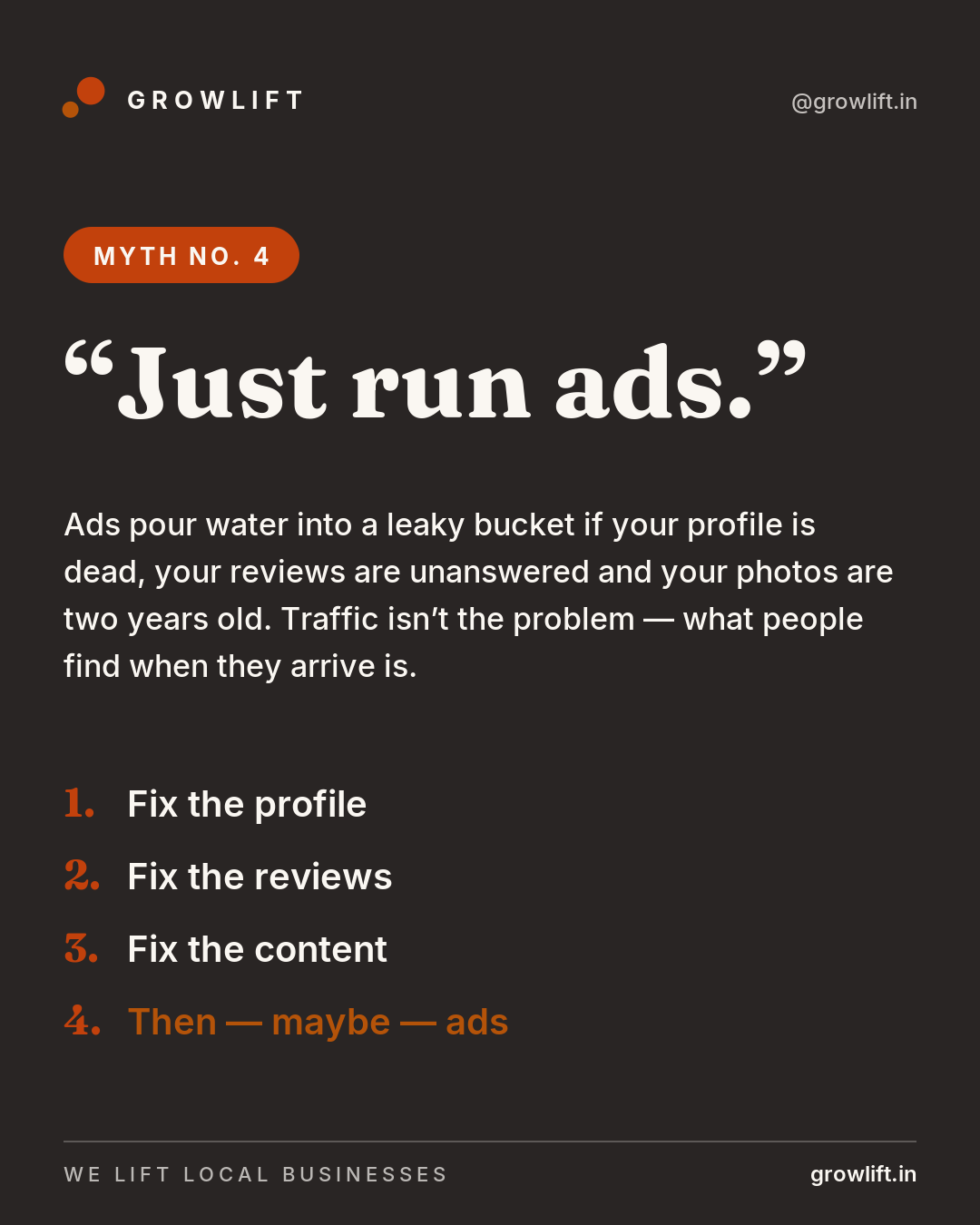 Myth: just run ads