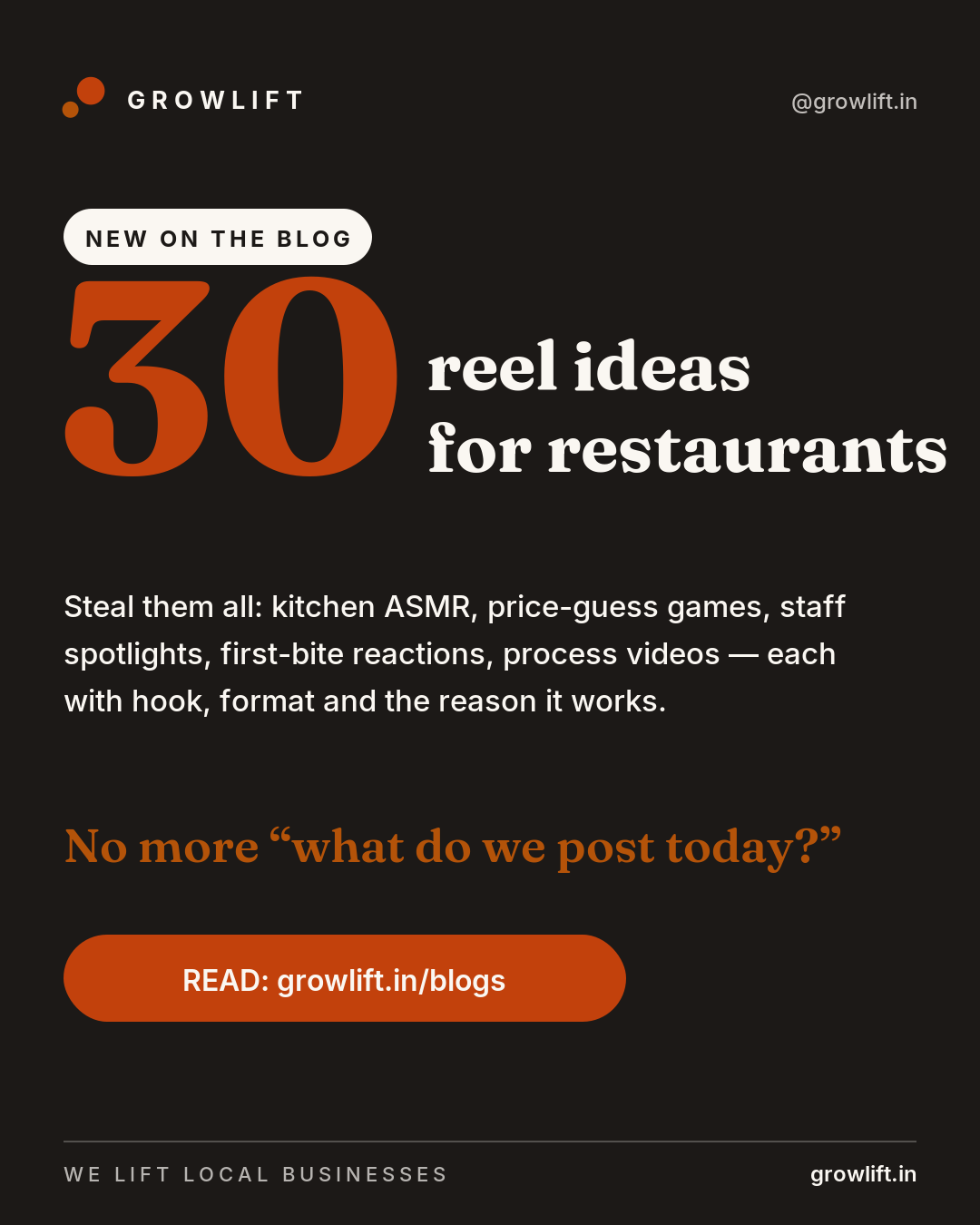 Blog: 30 reel ideas